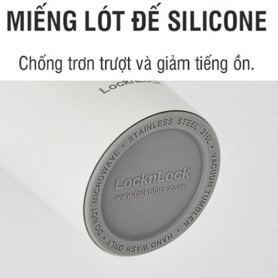 Ly giữ nhiệt LocknLock 550ml màu trắng LHC3249WHT - Hàng chính hãng, mở nắp một chạm, chất liệu thép không gỉ miệng ly rộng - JoyMall