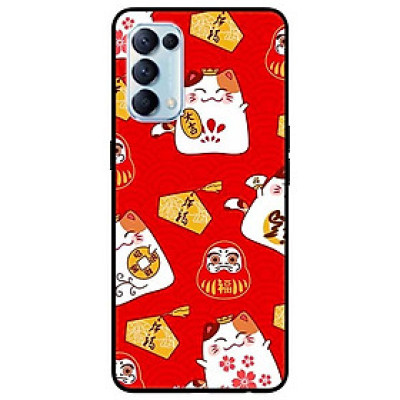 Ốp lưng dành cho Oppo Reno 5 mẫu Họa Tiết Mèo Đỏ