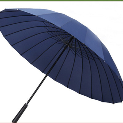 Ô dù cán dài 24 nan cỡ lớn siêu chắc chắn chống lật vải chống uv màu xanh đen