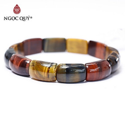 Vòng đá thạch anh mắt hổ tam tài bản 10.5x17mm - Ngọc Quý Gemstones
