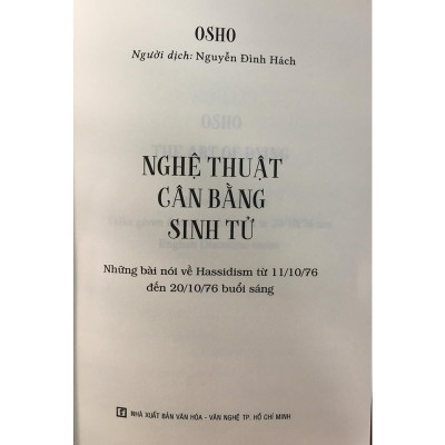 Sách - Osho - Nghệ Thuật Cân Bằng Sinh Tử - Chính Thông Book