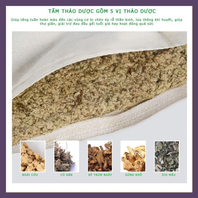 Đai chườm nóng thảo dược Cổ Vai Gáy Ngải cứu Đông Y giảm đau nhức mỏi thoái hóa cổ vai gáy