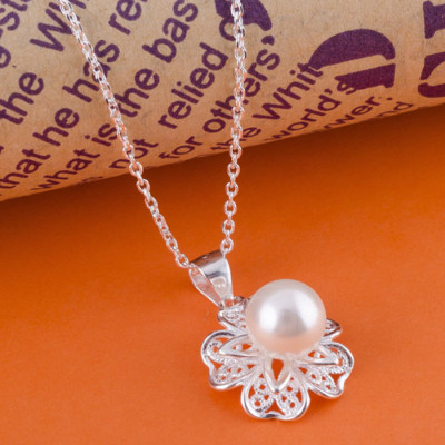 Bộ dây chuyền liền mặt trang sức bạc Ý S925 Bạc Xinh - Ngọc trai đẹp PP1341