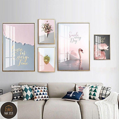 Tranh bộ 5 tấm tráng gương siêu đẹp