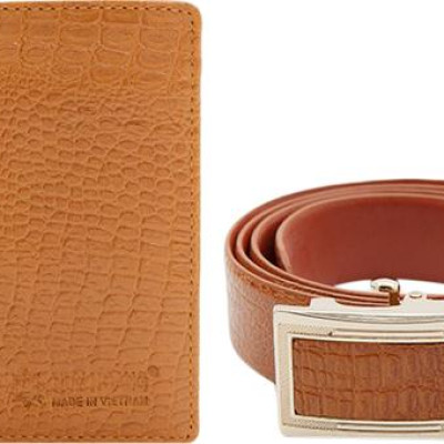 Bộ Ví & Thắt Lưng Nam Vân Cá Sấu Huy Hoàng HT2119-HT4113 (23 x 11,5 cm) - Da Bò