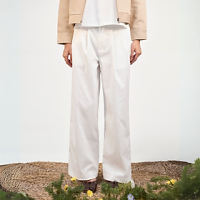 Quần ống rộng kaki quần dài suông basic vải cotton dễ phối đồ Anda Miều Est.2013