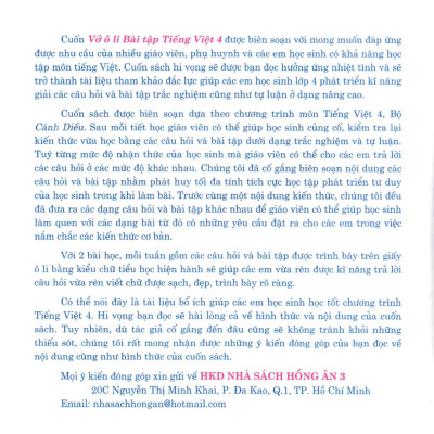 Vở Ô Li Bài Tập Tiếng Việt 4 (Bám Sát SGK Cánh Diều) (HA)