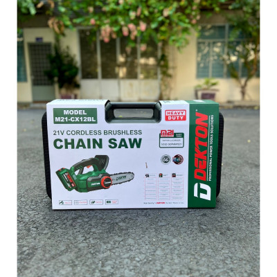 COMBO MÁY CƯA XÍCH 12INCH 21V DEKTON M21-CX12BL + 2 PIN 4AH/21V + 1 SẠC - HÀNG CHÍNH HÃNG