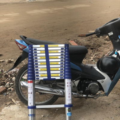 Thang nhôm rút NINDA NK-48 màu xanh, cao 4m8