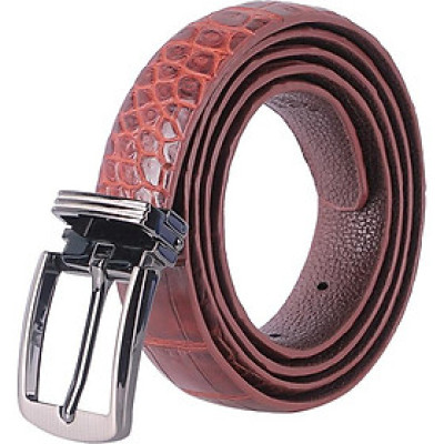 Thắt Lưng Nữ Da Cá Sấu Nguyên Con Bụng Huy Hoàng HT5215 - Nâu Đỏ