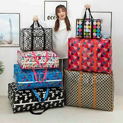 Túi Đựng Quần Áo Giỏ Đựng Đồ Chăn Mền Chống Thấm Nước Hoa Văn Đẹp Chất Liệu Bạt Dày Dặn Có Lựa Chọn Mẫu Sọt - Giao Mẫu Ngẫu Nhiên