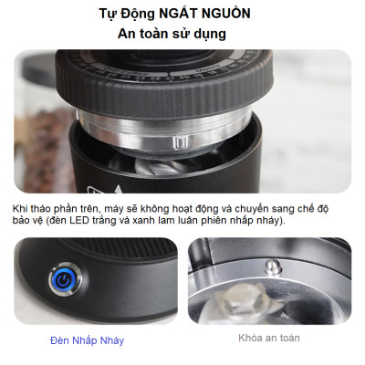 Máy xay hạt cà phê chuyên nghiệp Single Dose, tích hợp 36 chế độ xay, Thương hiệu Mỹ cao cấp HiBREW G5 - Hàng Nhập Khẩu