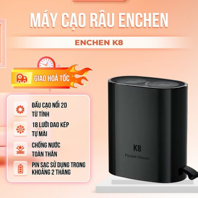 Máy cạo râu mini Enchen K8, chống nước, thiết kế đẹp, sang trọng và nhỏ gọn - Hàng chính hãng