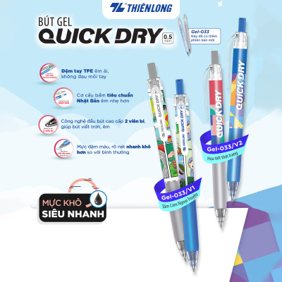 Bút gel Quick Dry Thiên Long - Mực khô siêu nhanh - Họa tiết thời trang