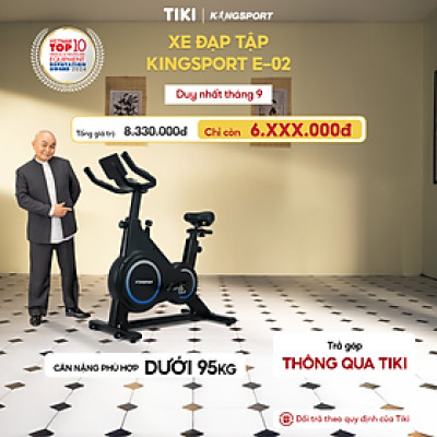 CHỈ GIAO MIỀN NAM | Xe đạp tập KINGSPORT Enjoy E-02 bánh đà 6kg, kháng lực từ tính êm ái, tích hợp đồng hồ đo lường chỉ số, cân nặng phù hợp dưới 80-85kg