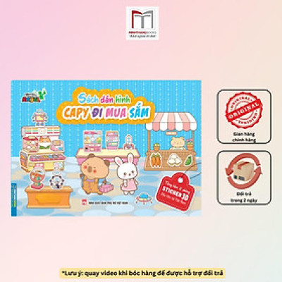Sách Dán Hình Capy Đi Mua Sắm - Tặng Kèm 2 Phòng Sticker 3D - Minh Thắng