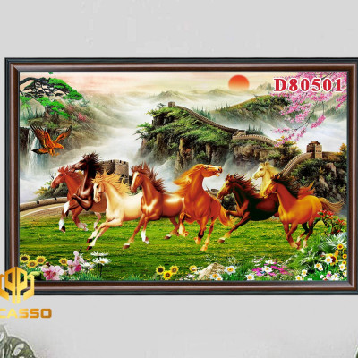 D805 32 Tranh kính cường lực Bát mã tung hoành (Được chọn mẫu)