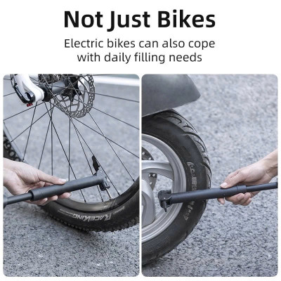 Bơm Xe Đạp Mini Treo Xe Gắn Khung Sườn Có Đế Gắn Sử Dụng Khẩn Cấp 80Psi Siêu Nhẹ GỒM 1 Bơm, 1 giá đỡ, 2 vít