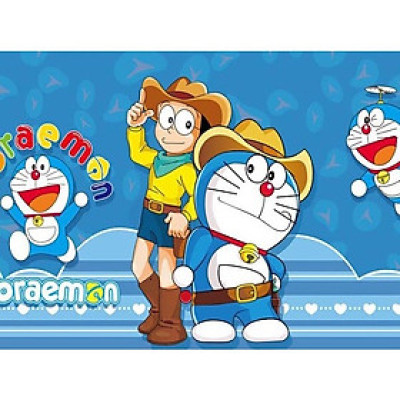 (HCM) Tranh dán tường 3d doremon 2 trang trí phòng bé, tranh có sẵn keo, dễ dán(có in theo yêu cầu)