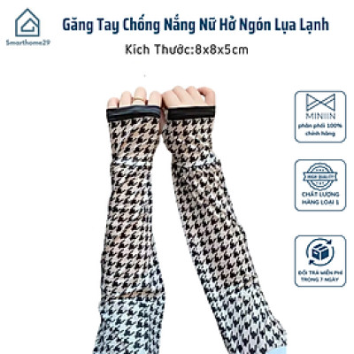 Găng Tay Chống Nắng Nữ Hở Ngón Lụa Lạnh – Chống Tia UV, Mát Lạnh, Phong Cách Hàn Quốc - HÀNG CHÍNH HÃNG MINIIN