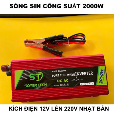 ̣( HÀNG NHẬT ) Bộ Kích Điện Inverter 12V-220V 2000W Sóng Sin Chuẩn – Chạy Ổn Định, Siêu Bền