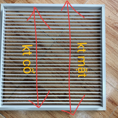 Cửa gió nhôm 400x400mm dạng nan bầu dục, cửa gió điều hòa âm trần
