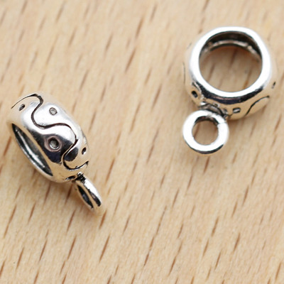 Combo charm bạc hình trụ xỏ ngang để gắn charm treo - Ngọc Quý Gemstones