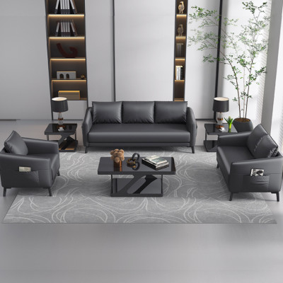 Bộ sofa da văn phòng giá rẻ Juno Sofa kèm ghế đơn HVPCT-12