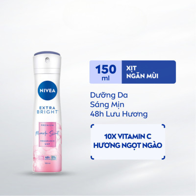 XỊT NGĂN MÙI NIVEA DƯỠNG SÁNG HƯƠNG NƯỚC HOA NGỌT NGÀO 150ML
