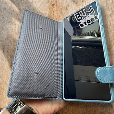 Bao Da Cao Cấp Cho Samsung Galaxy S25 Ultra / S24 Ultra Có Giá Đỡ , Ngăn Để Thẻ , Quai Gài , Bảo Vệ Camera