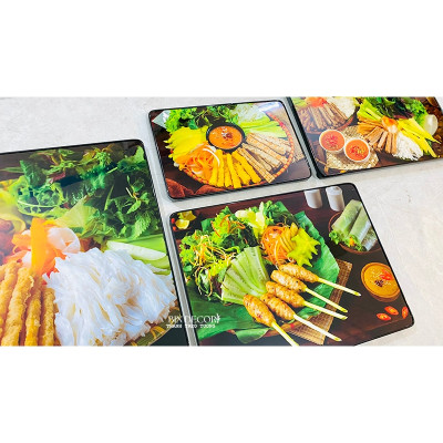 (ẢNH THẬT) Tranh treo tường nem nướng nem lụi 2 trang trí decor quán nhà hàng kèm đinh treo