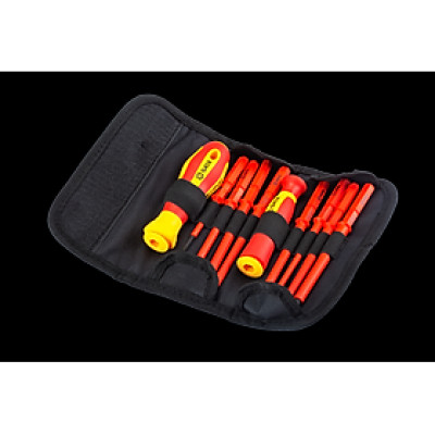 Bộ tua vít cách điện 1000V VDE 10 chi tiết thay đổi 09304 kèm túi đựng