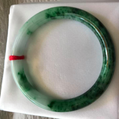 VÒNG KHỐI CẨM THẠCH TỰ NHIÊN  MÀU XANH SƠN THUỶ LÝ 50MM x dầy 7,2mm  VÒNG TAY NỮ BÓNG ĐẸP  48KG - 57KG ĐEO 