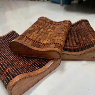 Gối Hạt Gỗ Cao Cấp , Gối Công Thái Học - Kích Thước 43cmx24cmx8/4cm ( video , hình thật )