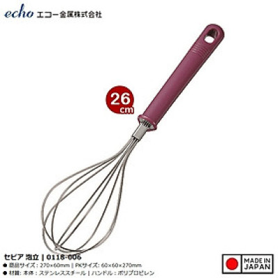 Dụng cụ đánh trứng inox Echo 27cm - Hàng nội địa Nhật Bản nhập khẩu chính hãng