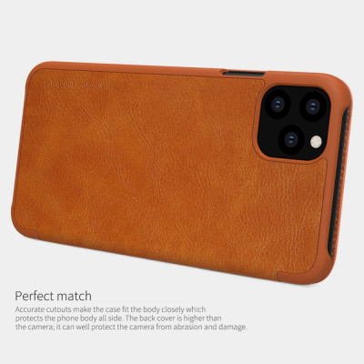 Bao case da cho iPhone 11 Pro Max hiệu Nillkin Qin có ngăn đựng thẻ, thiết kế tinh xảo - Hàng chính hãng