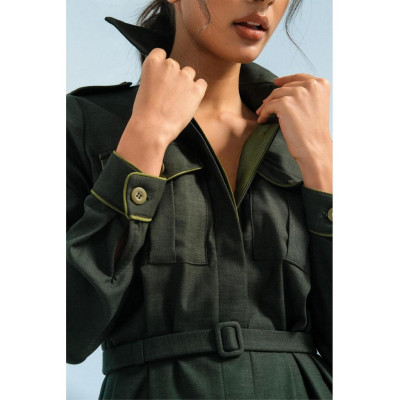 Váy liền sơ mi đũi xước 2NDDATE DR053