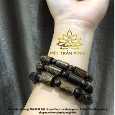 Vòng Tay Trầm Hương Trụ Trúc Sánh Chìm Trầm Việt - Trầm Hương Tự Nhiên