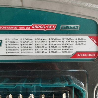 BỘ 45 MŨI SIẾT VÍT XOẮN TOTAL TACSDL24501 - HÀNG CHÍNH HÃNG