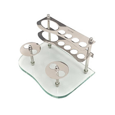 Kệ bàn chải đế kính cường lực 2 ly úp -  INOX 304
