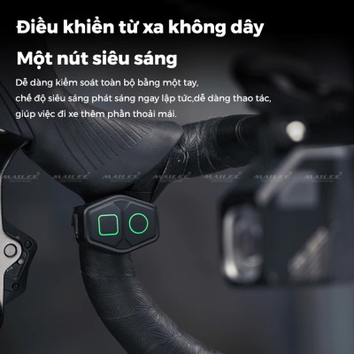 Đèn Xe Đạp Cao Cấp CBL-1000 lumens, dung lượng 1800 mAh Magic Shine , kèm giá đỡ và remote kèm theo (đủ phụ kiện) - Mai Lee