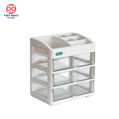 Tủ đựng mỹ phẩm, đồ dùng trang điểm, trang sức 3 tầng nhựa Hokori Việt Nhật