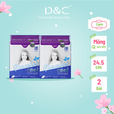 Combo 2 Băng vệ sinh thảo dược Glamiss Cool ban ngày 24cm siêu mát siêu khô thoáng