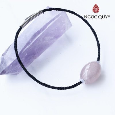 Vòng dây thép đá thạch anh hồng mệnh hỏa, thổ - Ngọc Quý Gemstones