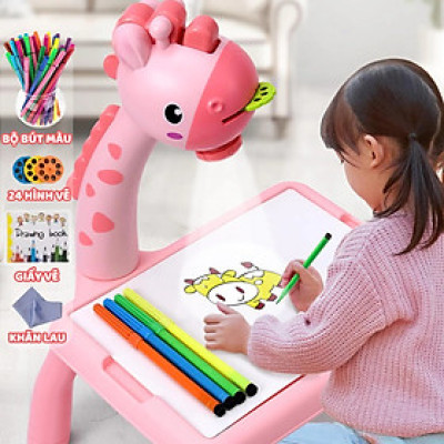 Bàn Tập Vẽ Cho Bé Có Đèn Chiếu Sáng Thông Minh Kèm 12 Bút Vẽ Vỡ Vẽ, Bảng Vẽ Có Thể Xóa Tiện Dụng-Màu Hồng