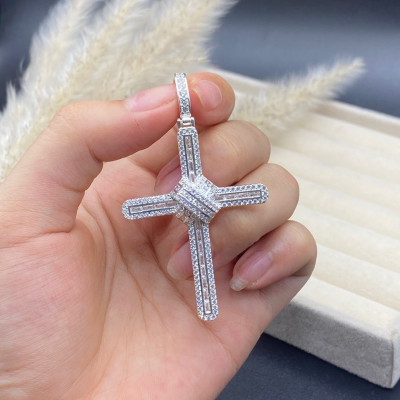 Mặt Dây Chuyền Nam Bạc 925 Hình Thánh Giá Đính Đá Bạc Hiểu Minh MDN484