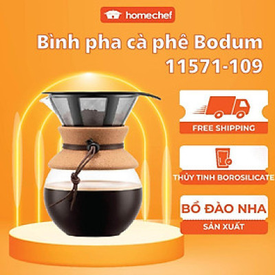 Bình pha cà phê Bodum Pour Over 11571-109, dung tích 1L, sản xuất Bồ Đào Nha | Hàng chính hãng