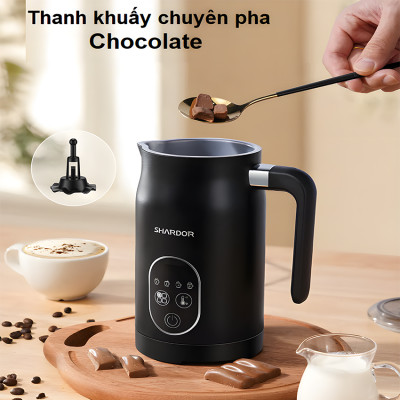 Máy đánh sữa tạo bọt cà phê, ca cao 4 trong 1 thương hiệu Anh Quốc Shardor MF0802 công suất 500W - Hàng chính hãng
