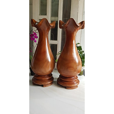 Cặp Lộc Bình Gỗ Gõ Đỏ cao 68cm x đk 25cm vân tự nhiên đẹp Anh Chị trưng phòng khách nhà, công ty, 2 bên bàn thờ Thần Tài , bất kỳ nơi nào trang trí trong nhà thấy đẹp Ý nghĩa Bình An, Phú Quý Tài Lộc ạ