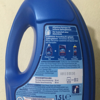 Xà Phòng Rửa Bát Finish Classic Dạng Gel 1.5 lít/ Chai Chuyên Dùng Cho Máy Rửa Bát